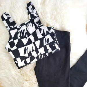 NWT Anthropologie | Hand print stretch workout top
